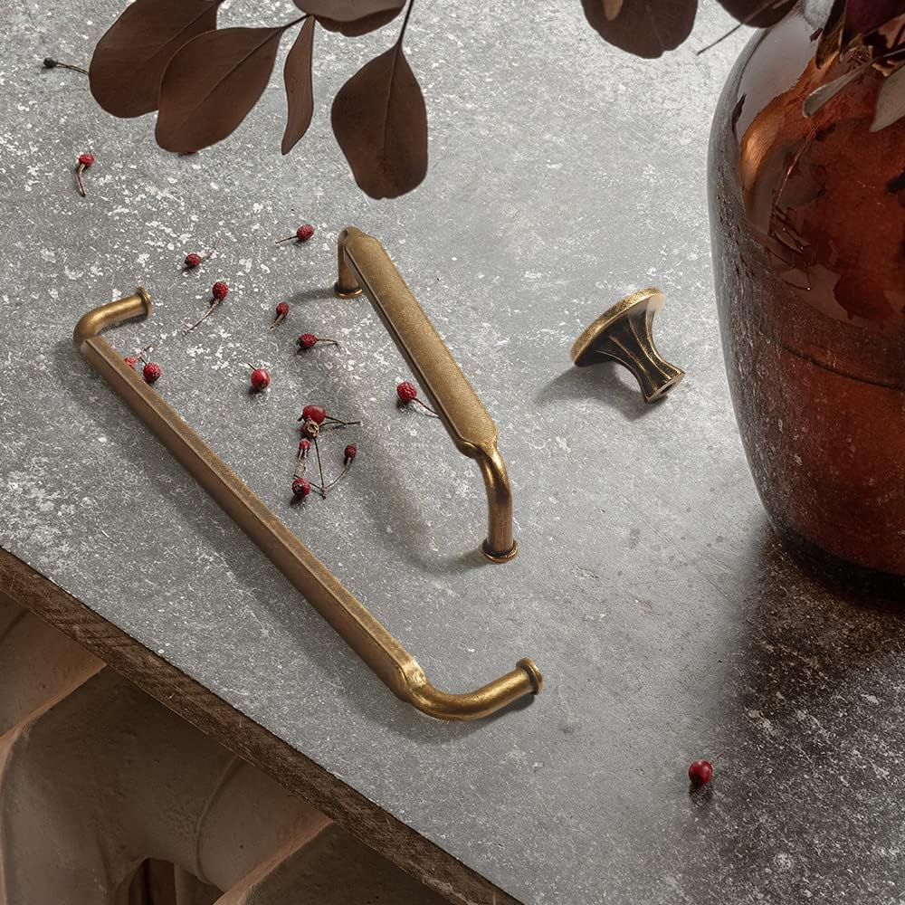 Goo-Ki 12 Pack 3 Inch (76mm) Hole Center Cabinet Pulls Antique Brass Zinc All...