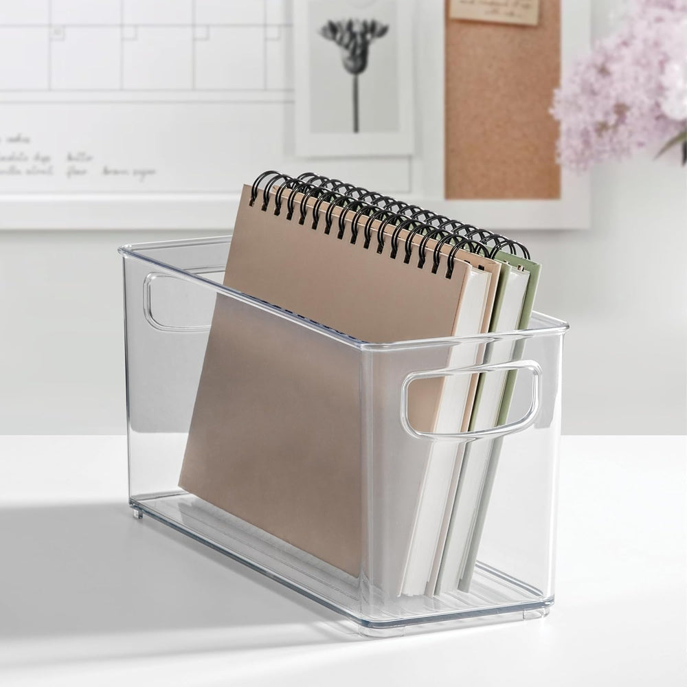 iDesign Plastic Stackable Pantry Bin, Set of 2, Clear