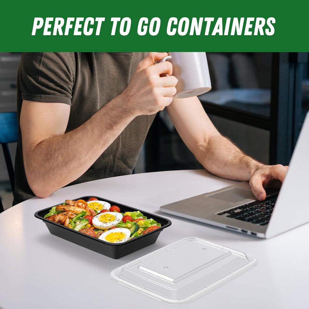 Dealusy 50 Pack (100-Piece) 28 oz Meal Prep Containers Reusable with Lids