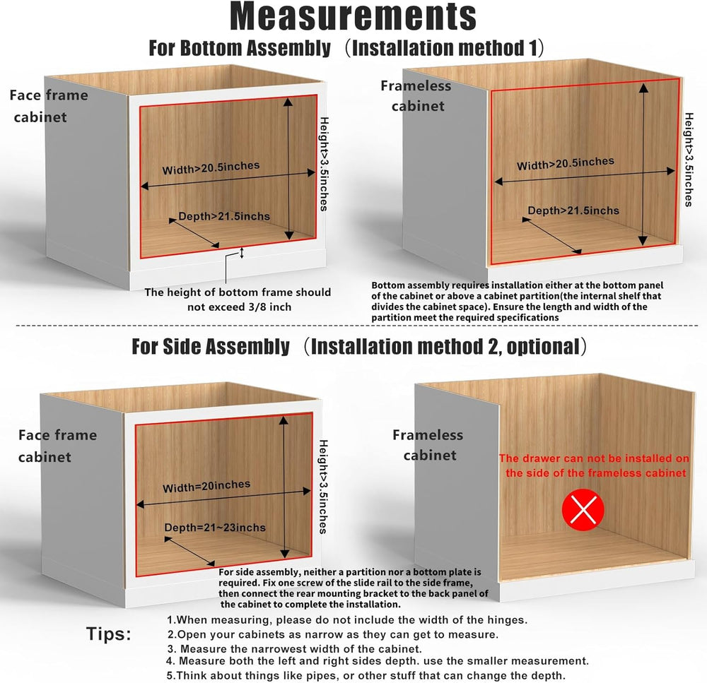 20”W x 21”D x 3”H Soft Close Slide Out Wood Drawer Organizer for Kitchen, (Ca...