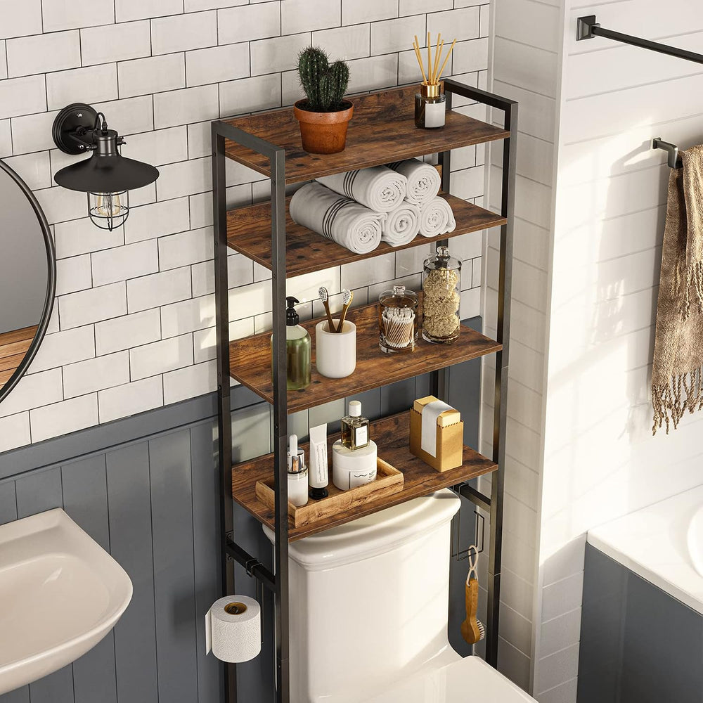 MAHANCRIS Over The Toilet Storage Rack, 4 Tier Bathroom Organizer Over Toilet...