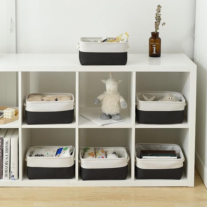 TheWarmHome Storage Bins for Shelves (6 Pack)