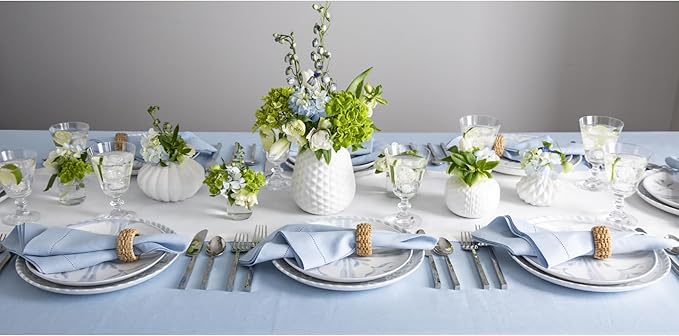 Solino Home Linen White Table Runner 108 Inches Long - 100% Pure Linen 14 x 1...