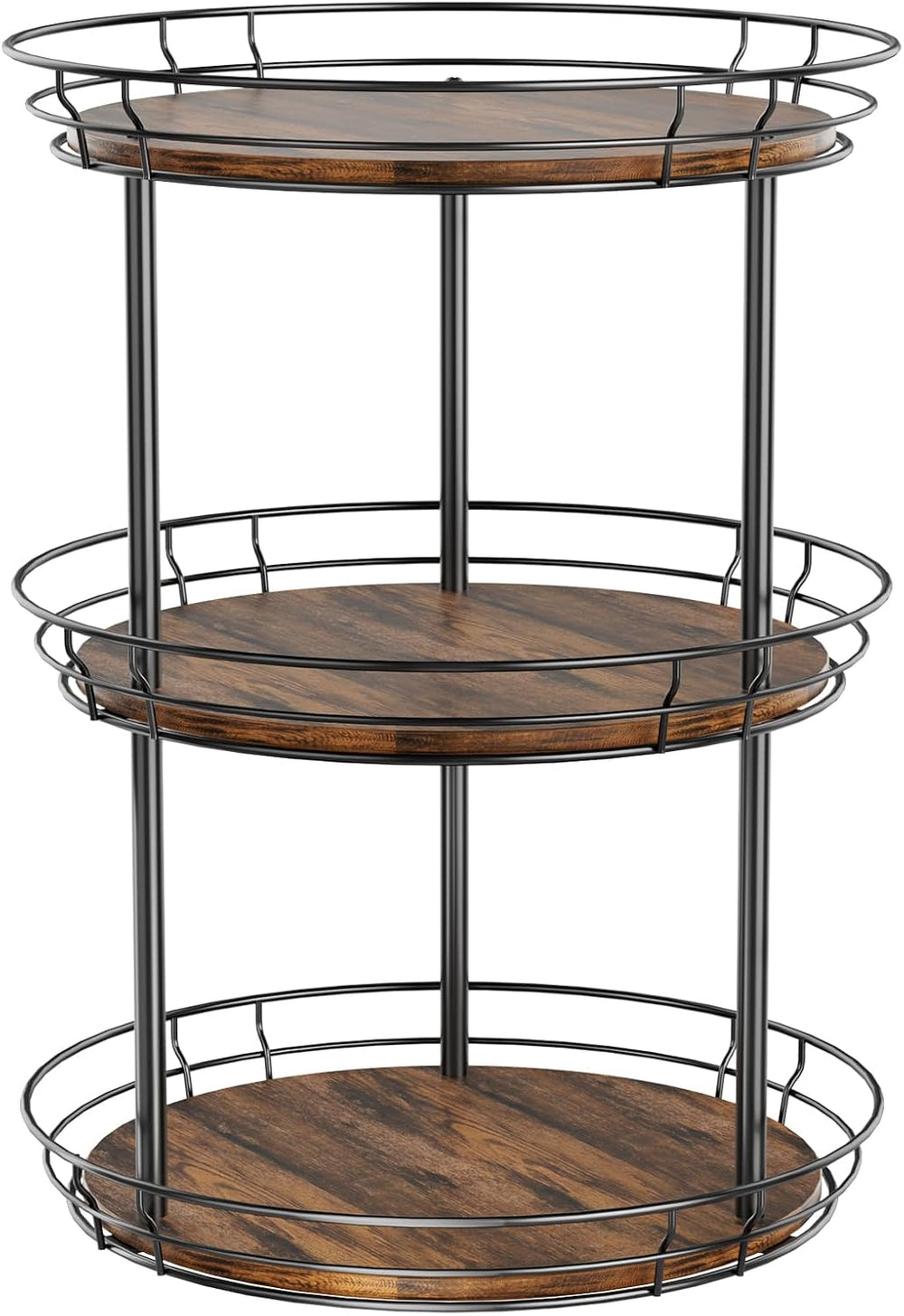 LAMU 3 Tier Lazy Susan Turntable Rotating Spice Rack Organizer for Cabinet