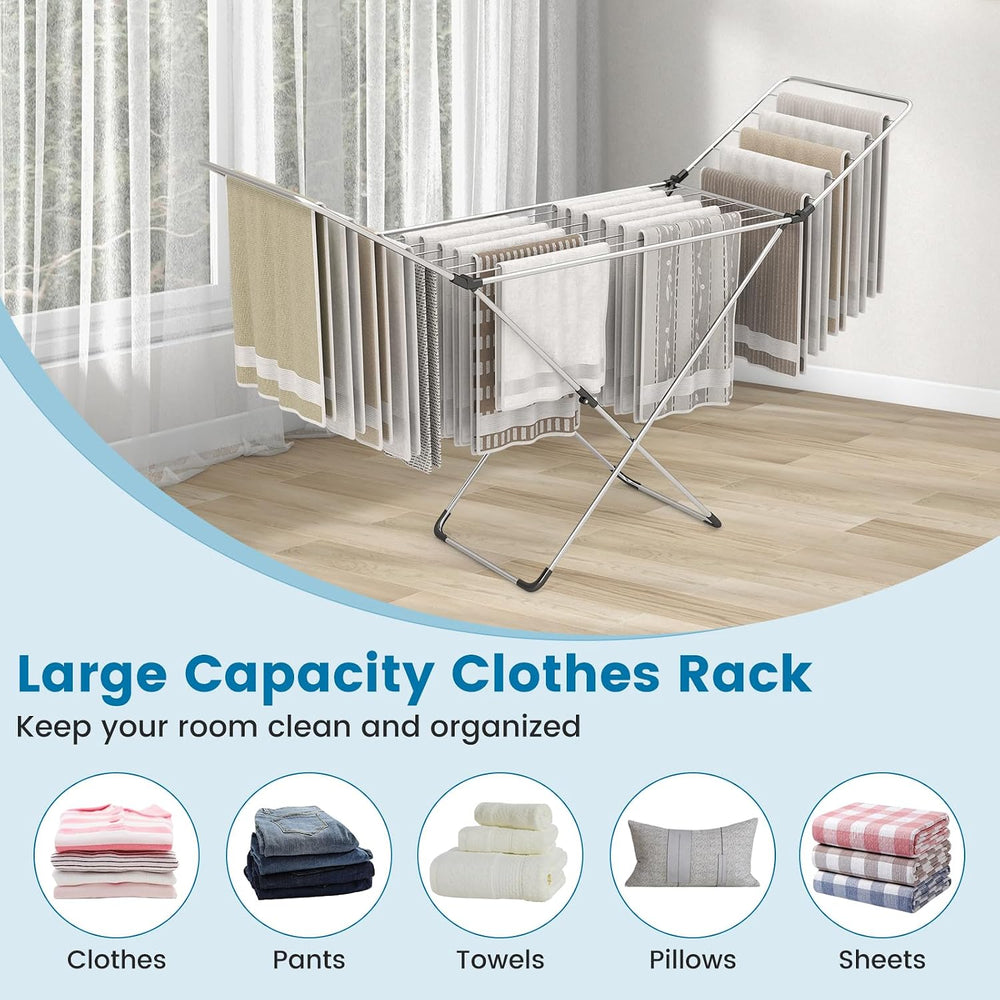GIANTEX Clothes Drying Rack, Foldable Laundry Drying Rack w/Aluminum Frame, 2...