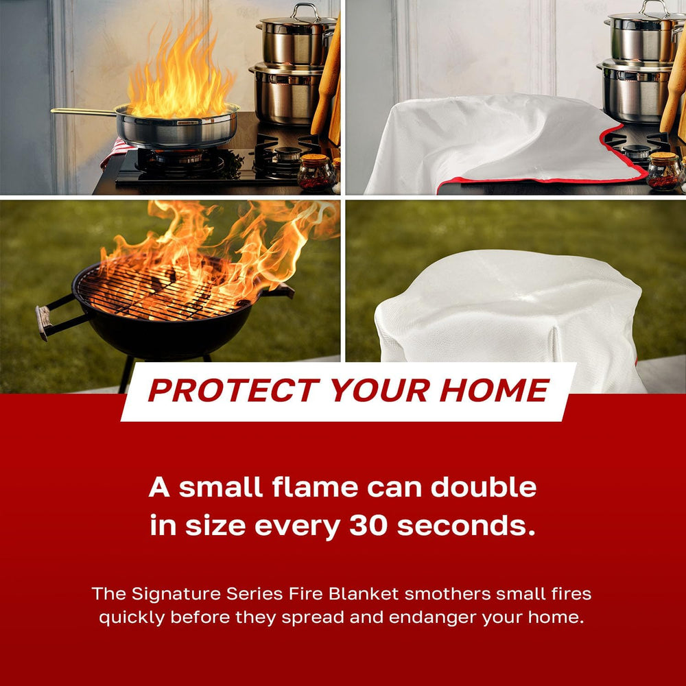 Signature Series Fire Blanket, Flame Suppression Fiberglass Blanket for Home ...