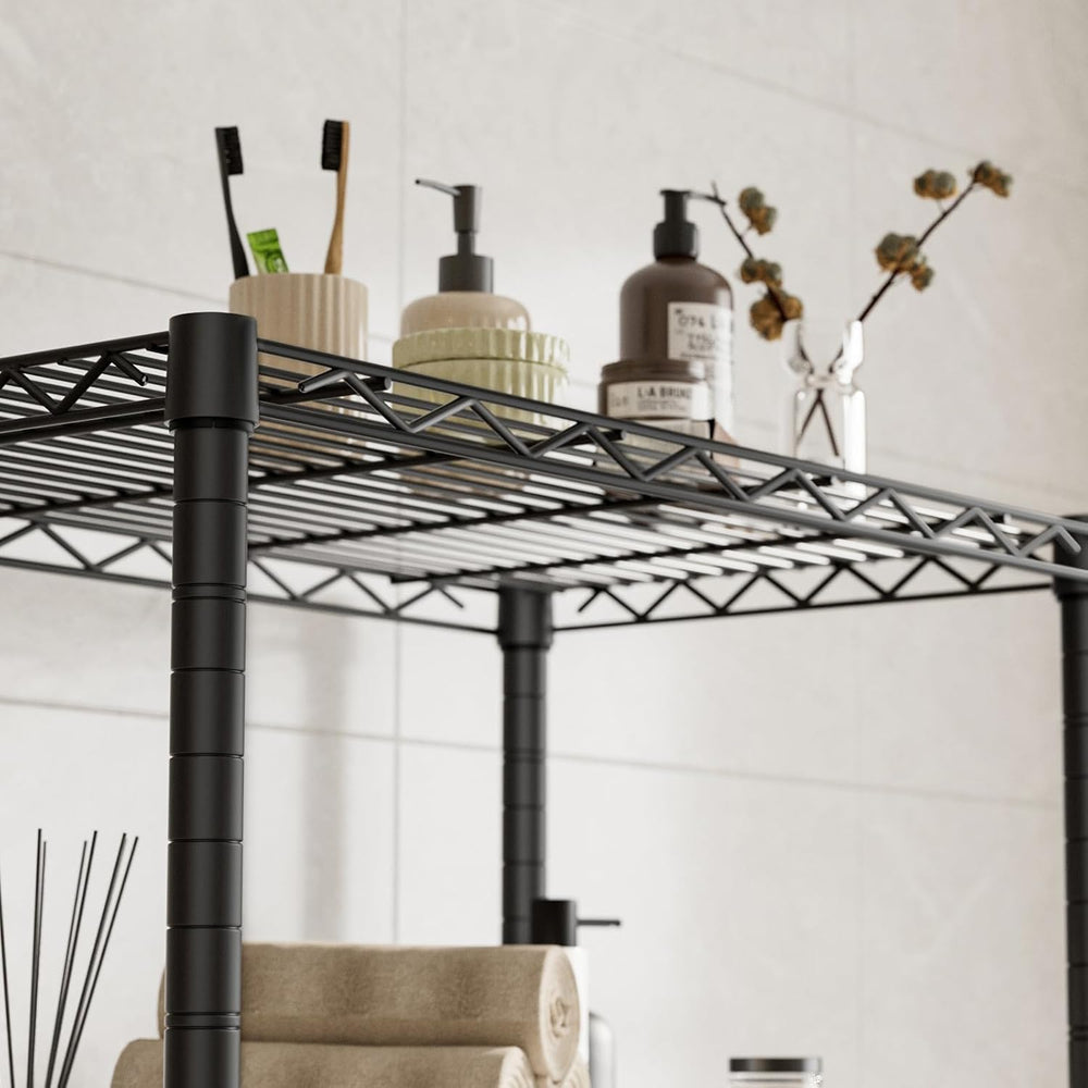 Shelves Storage Shelf Wire Closet Bathroom Organizers Metal Pantry