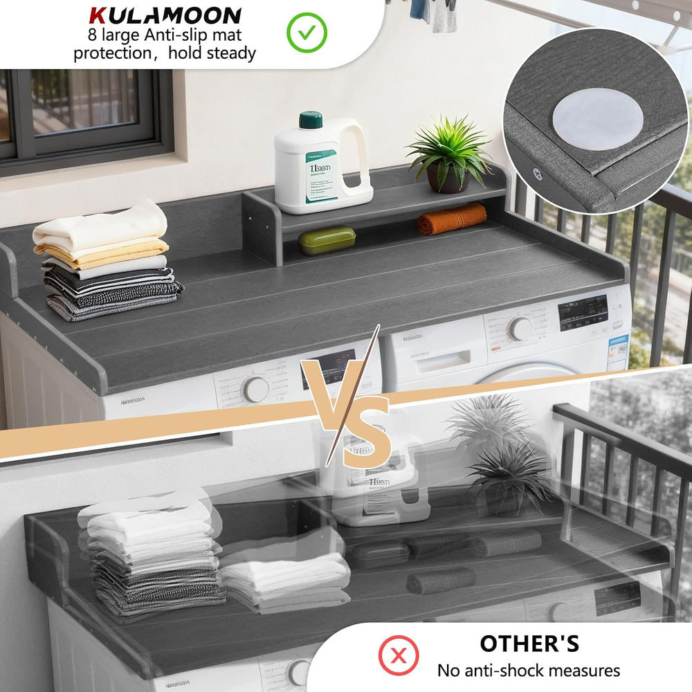 Washer Dryer Countertop with Shelf, HDPE 2-Tier Laundry Topper