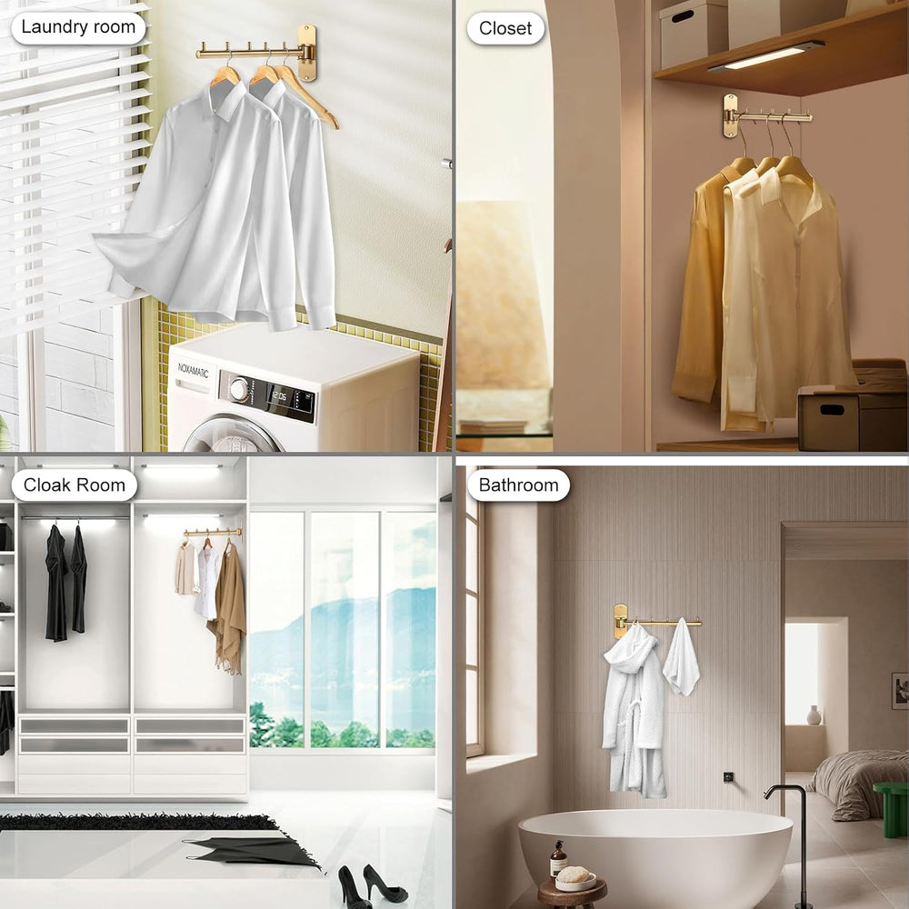Sumnacon Clothes Rack, 2 Pcs Stainless Steel Clothes Hanger, Wall Mounted Clo...
