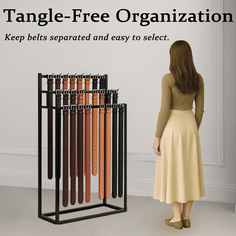 Belt Display Rack, Metal Belt Hanger, Tie Scarf Holder Storage Organizer