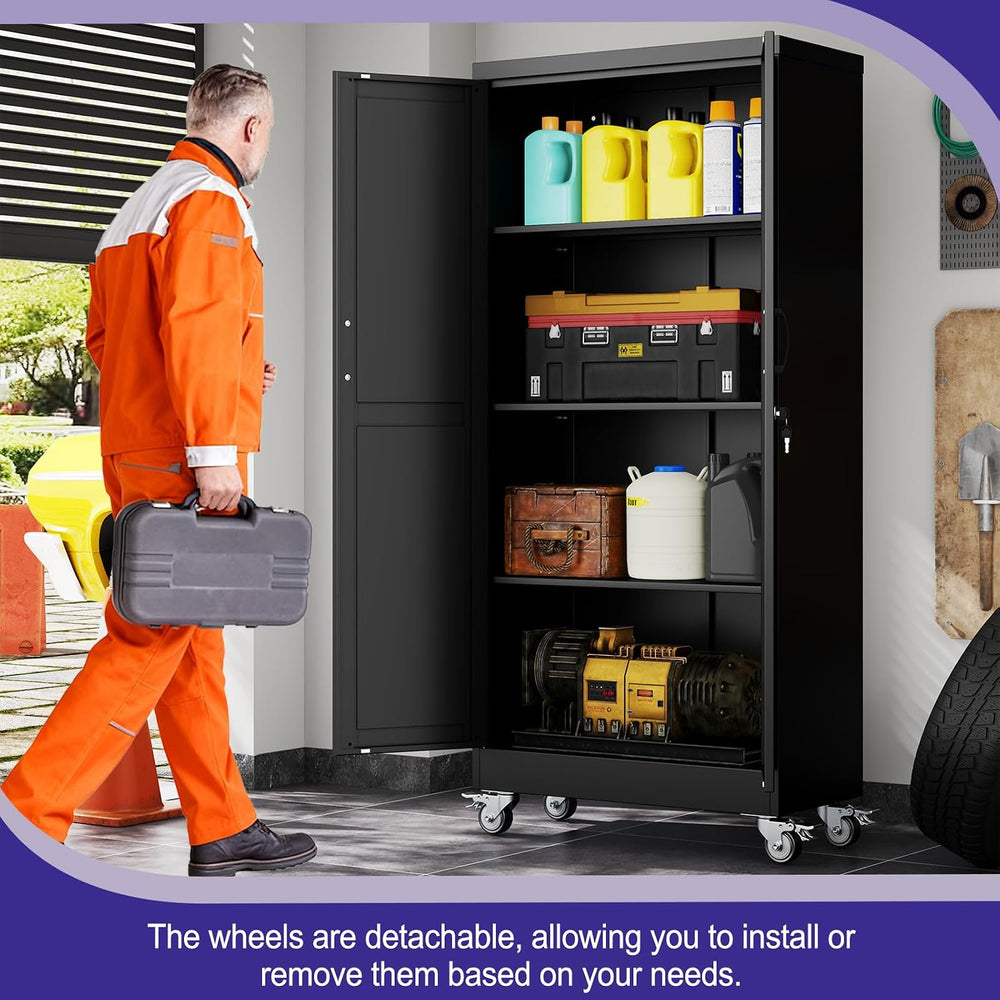 61" Tall Metal Storage Cabinet