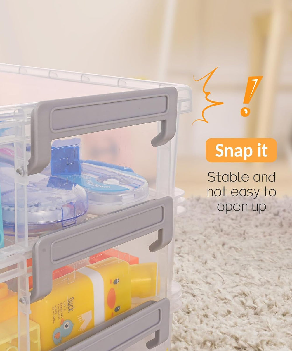 Sooez 2 Pack Large Storage Bins with Lids, Clear Plastic Storage Containers
