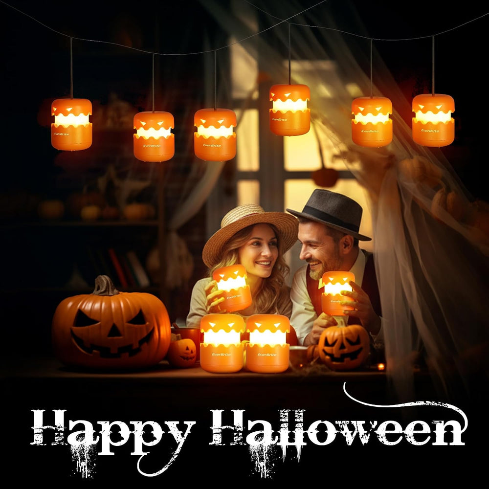 EverBrite 6-Pack Halloween Pumpkin Lantern, Collapsible Jack O Lantern
