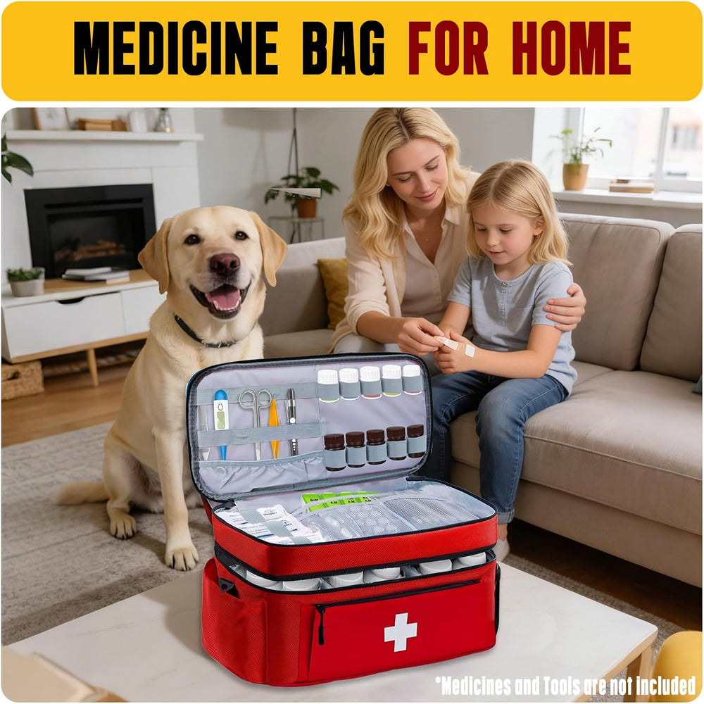 First Aid Bag Empty 2-Layer Large 16" x 9½"x7 Red