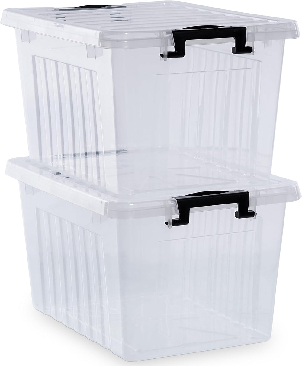 Citylife 22 QT Clear Plastic Storage Bins (2-Pack)