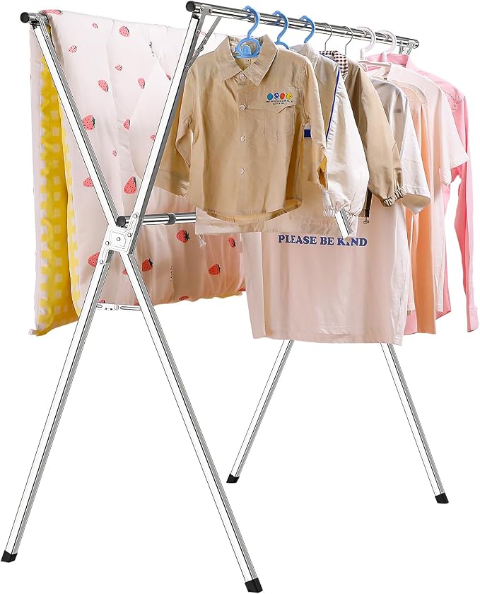 funest Drying Rack Clothing, 79 Inches Adjustble & Foldable Laundry Dryin...