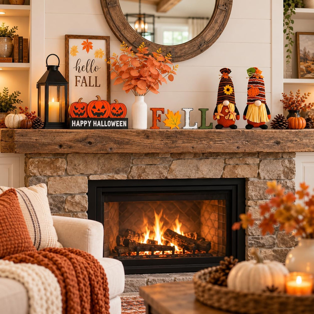 4 Pcs Fall Halloween Decorations for Home Mantel Table Centerpieces