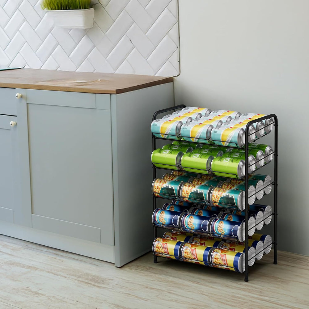 Vrisa Can Organizer for Pantry Canned Goods Holder for Kitchen, Black
