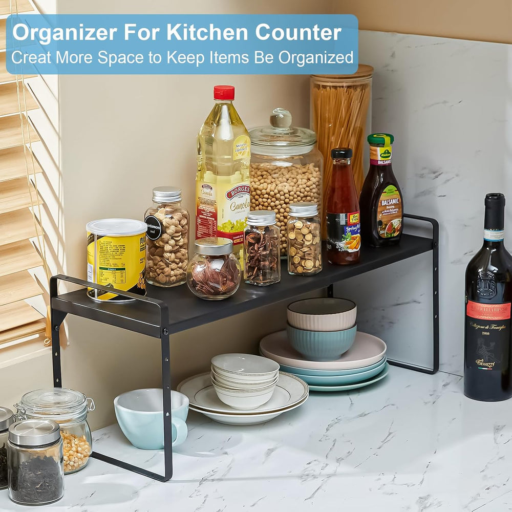 15.5 to 25.5 Inch Kitchen Cabinet Shelf Organizers, Adjustable Kitchen Counte...