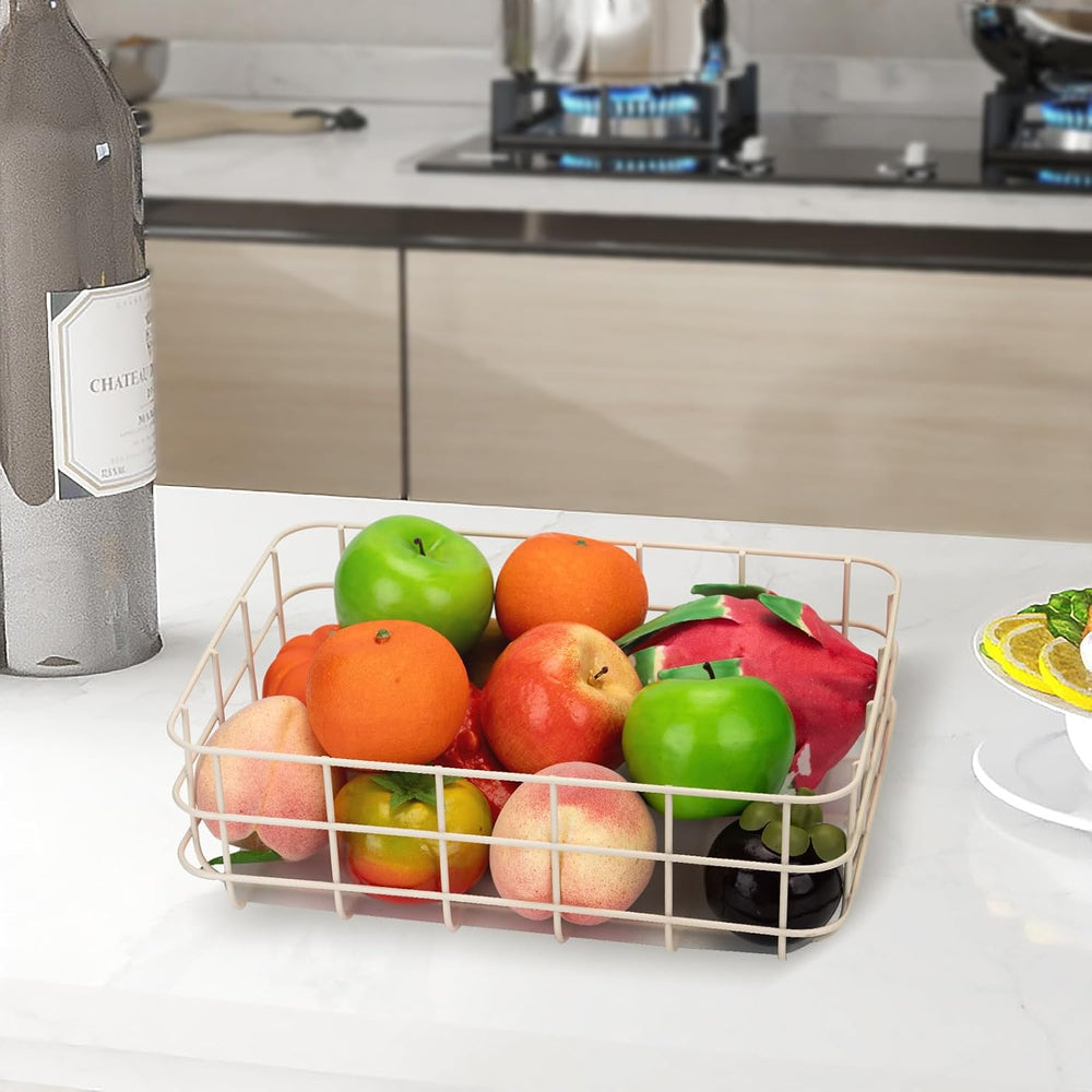 TIEYIPIN Metal Wire Food Storage Basket Organizer with Removable Plastic Line...