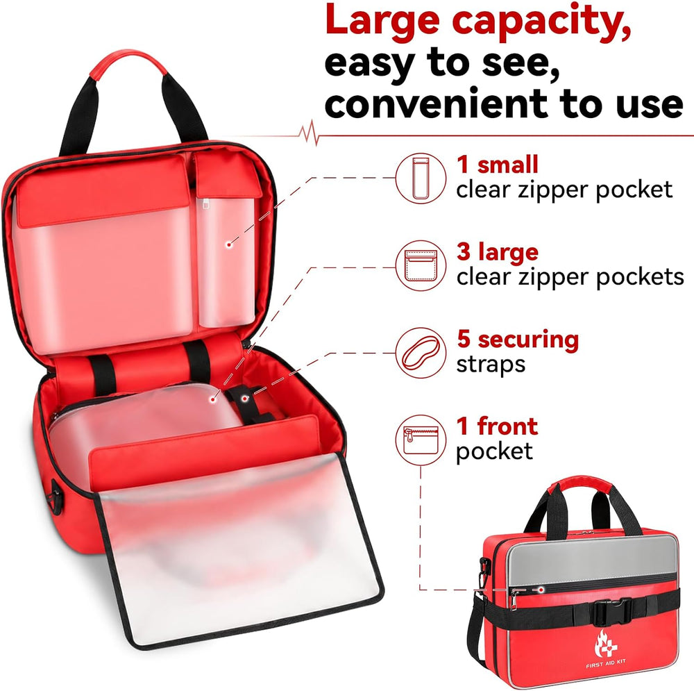 Tamfile 555 Piece First Aid Kit, Fireproof Waterproof Trauma Medical Kits