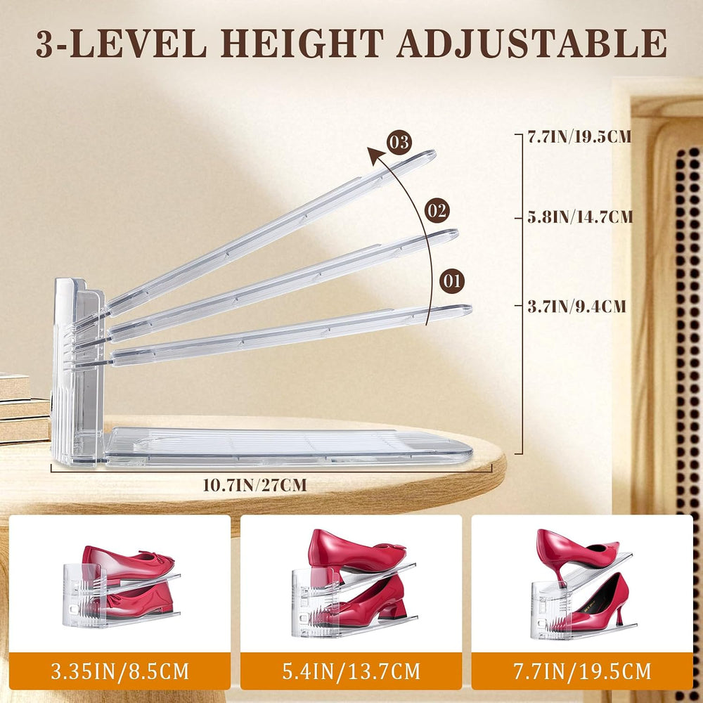 Shoe Slots Organizer, 24 Pack Transparent Shoe Stackers for A Pair of Shoes, ...