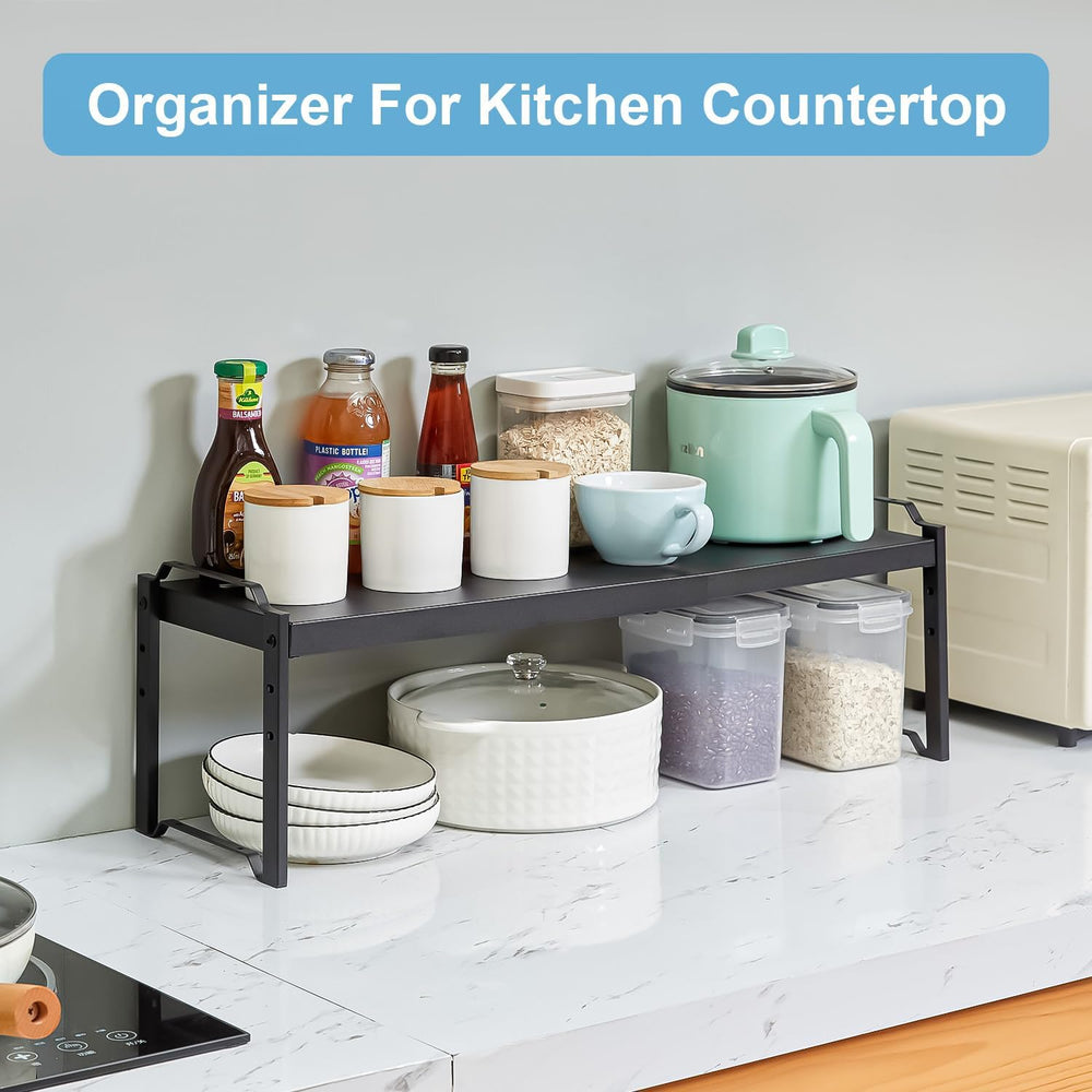 X-cosrack 25.5 Inches 2 Pack Expandable Cabinet Shelves, Stackable Shelf Orga...