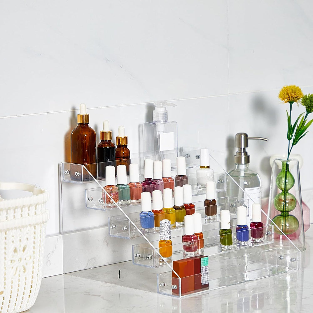 Chunful 2 Pack Acrylic Spice Rack Organizer 5 Tier Vertical Shelf