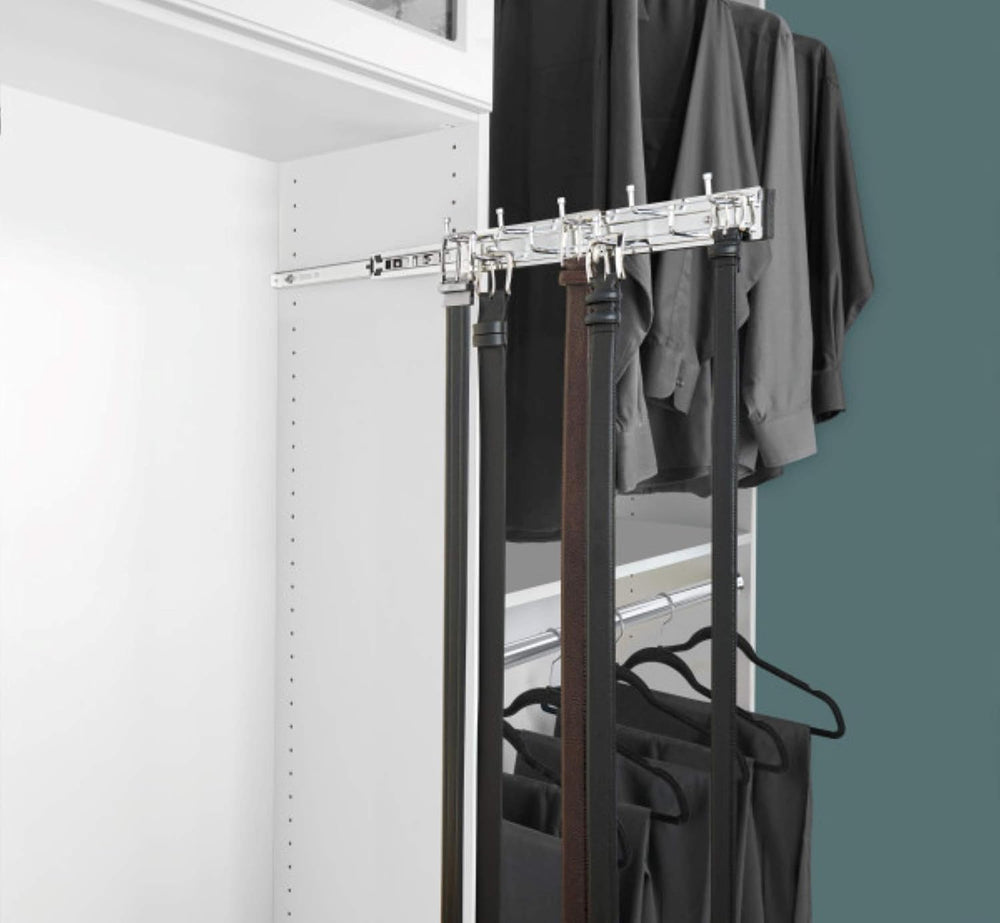 Rev-A-Shelf Sliding Belt Rack for Closets, Min Opening Width 2.5", 2 Pack