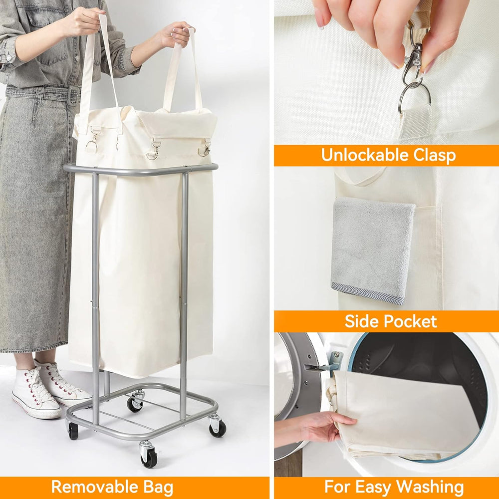 WOWLIVE 100L Rolling Laundry Basket with Wheels, Tall Laundry Hamper