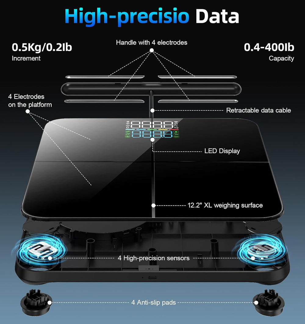 Smart Scale for Body Weight with Handle, Body Composition Analyzer