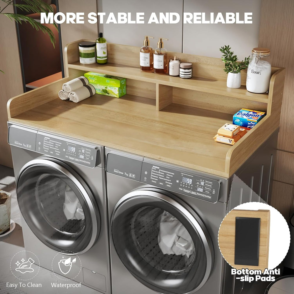 2-Tier Washer and Dryer Countertop with 2.75" H Guard,54" W x 27.5&...