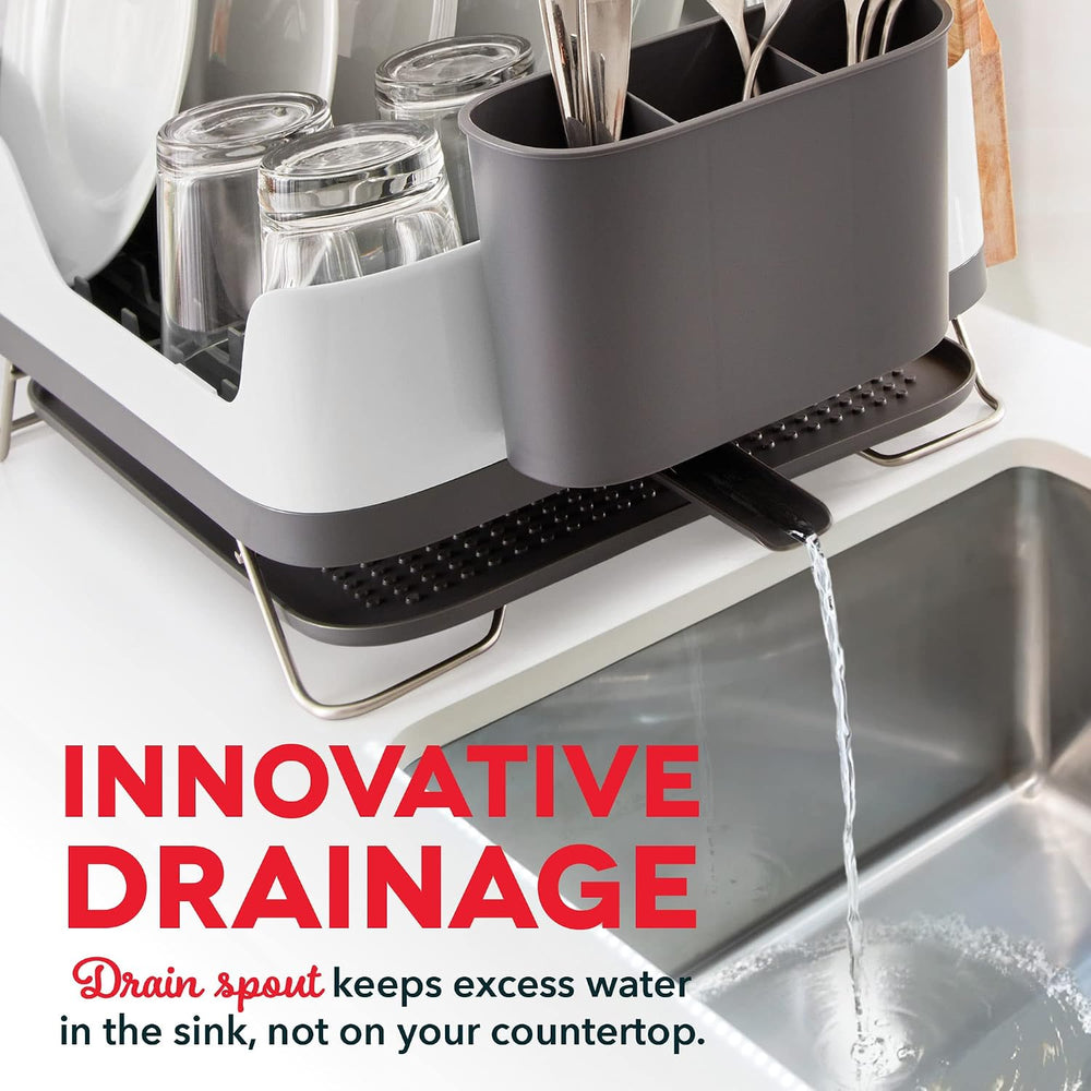 DASH SmartStore™ Full Size Dish Rack – Plates, Cups, Utensil Holder, Knife Sl...