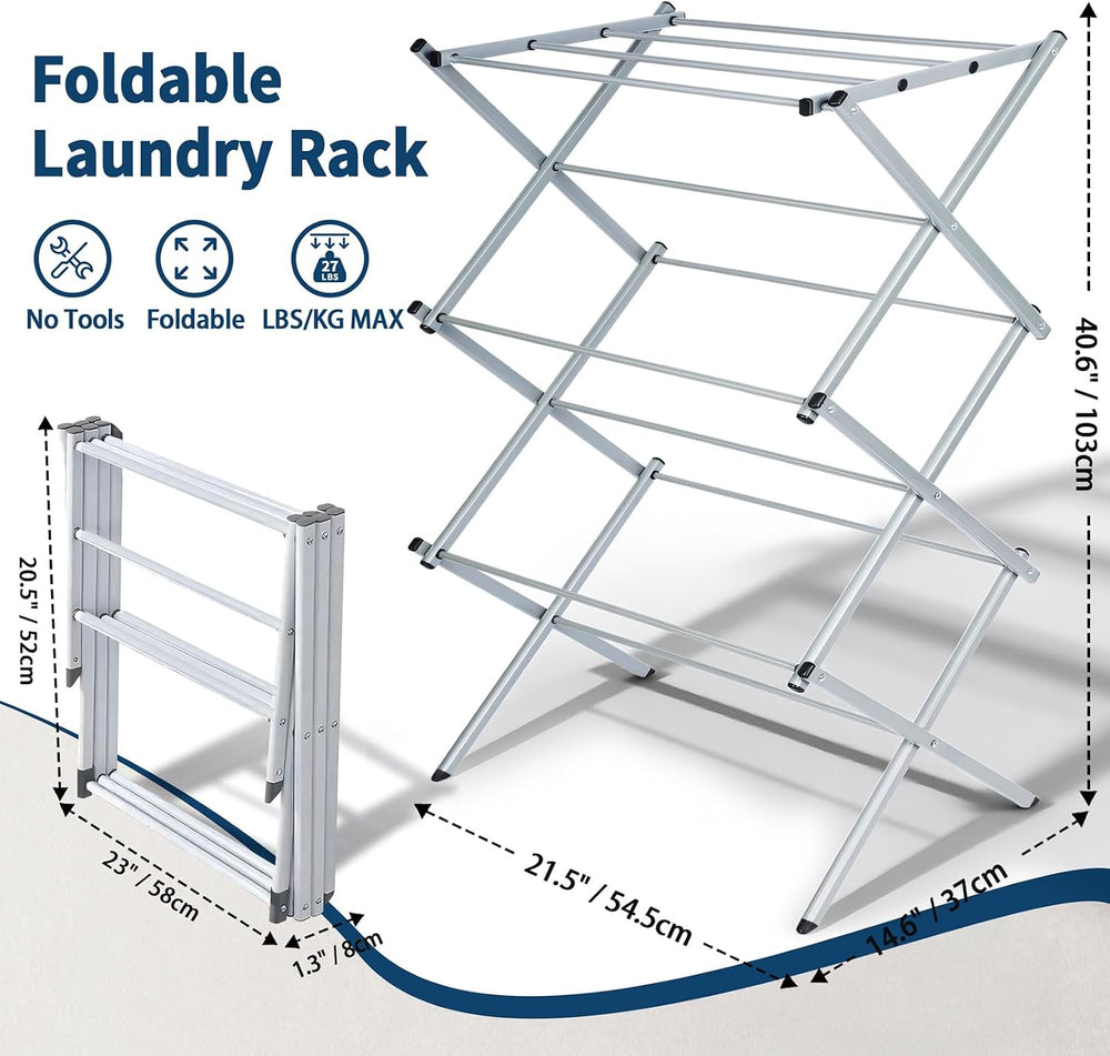 Whitmor Foldable Clothes Drying Rack: 3 Tier Laundry Drying Rack, Collapsible...