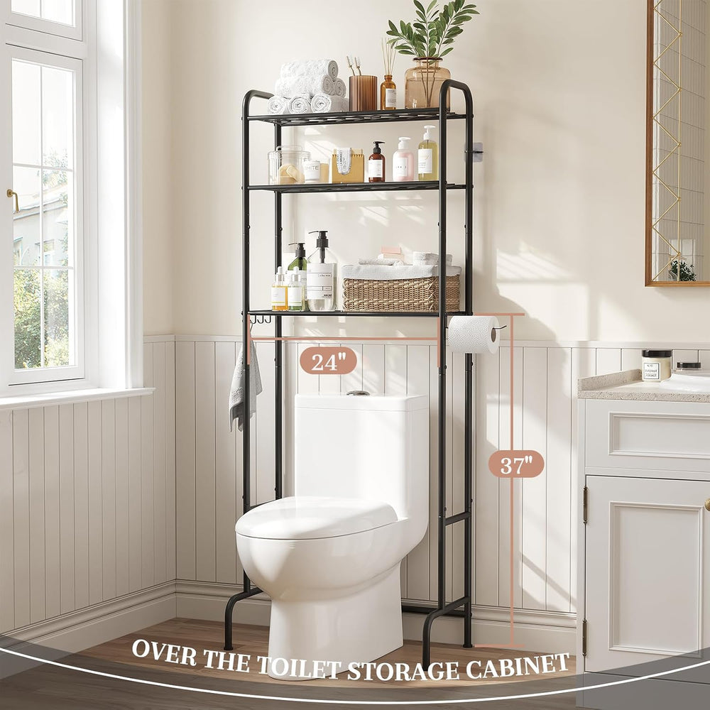 STDDRE 3-Tier Over The Toilet Storage Space Saver with Paper Holder Freestand...