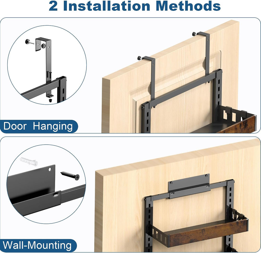 6-Tier Over the Door Pantry Organizer, Adjustable Basket Spice Rack