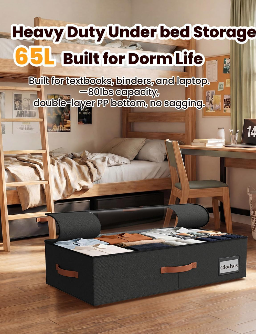 TOSKING 2-Pack Under Bed Storage Drawers with Wheels, 6 Vacuum Bags, 7.9"...