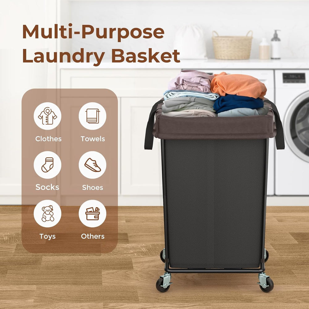 Rolling Laundry Basket with Wheels, 160L Rolling Laundry Hamper with Wheels