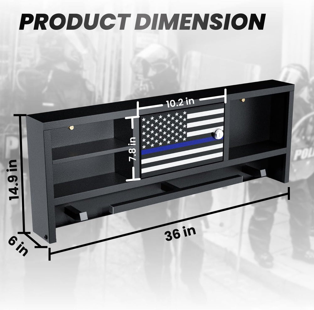 Police Gear Rack, Wall Mounted Police Hanger with Hooks, Tactical Duty Gear R...