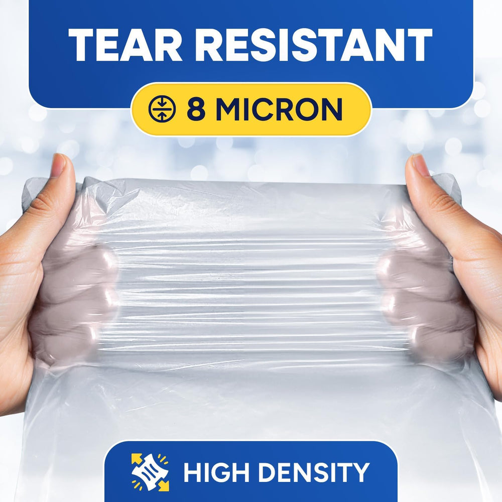 PLASTIC PRINCE 7-10 Gallon Trash Bags, Small Office Trash Bags, 8 Mic Waste B...