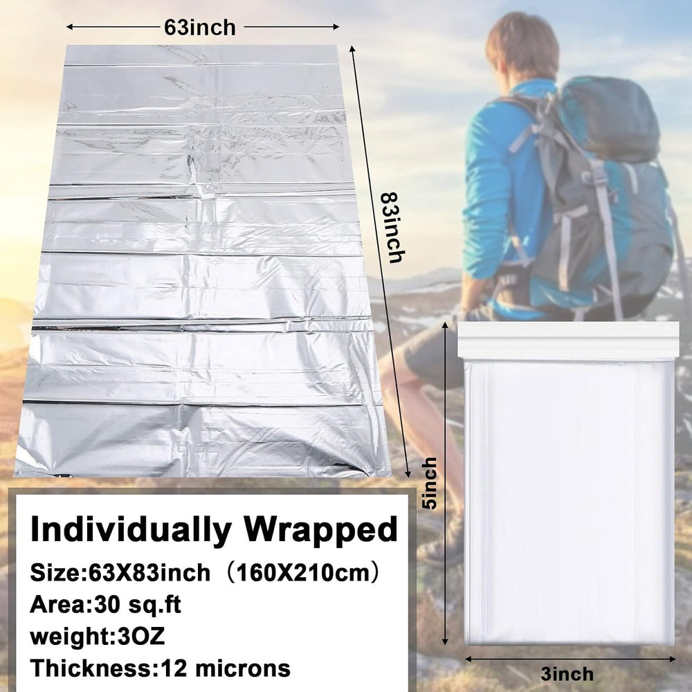 Chumia 50 Pcs Emergency Blanket Bulk Space Survival Blanket