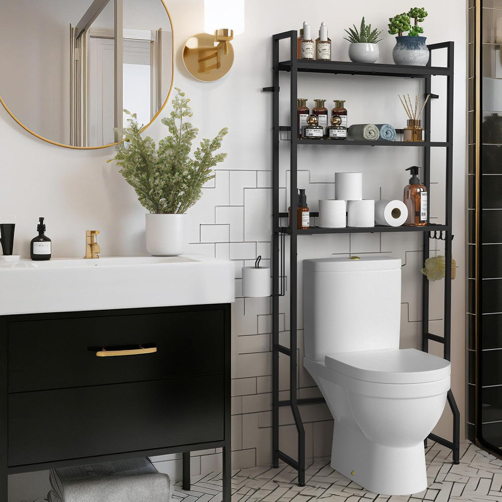 Over The Toilet Storage Rack 3 Tier Bathroom Organizer Black