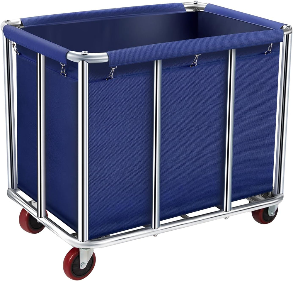Commercial Laundry Cart with Wheels,440L Large Rolling Laundry cart,Blue-10
