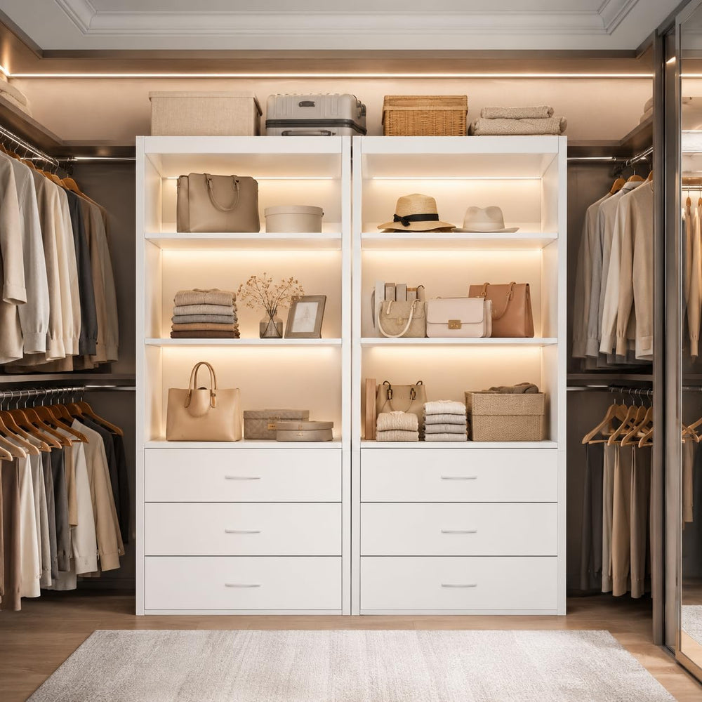 24"W Modular Closet Organizer System with 3 Drawers & Shelves