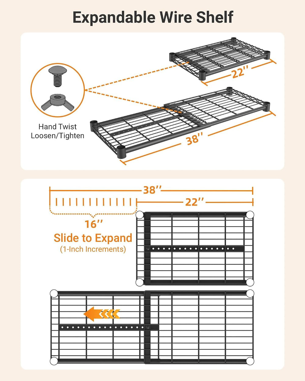Expandable Closet Organizer System Adjustable Clothing Rack with Shelves