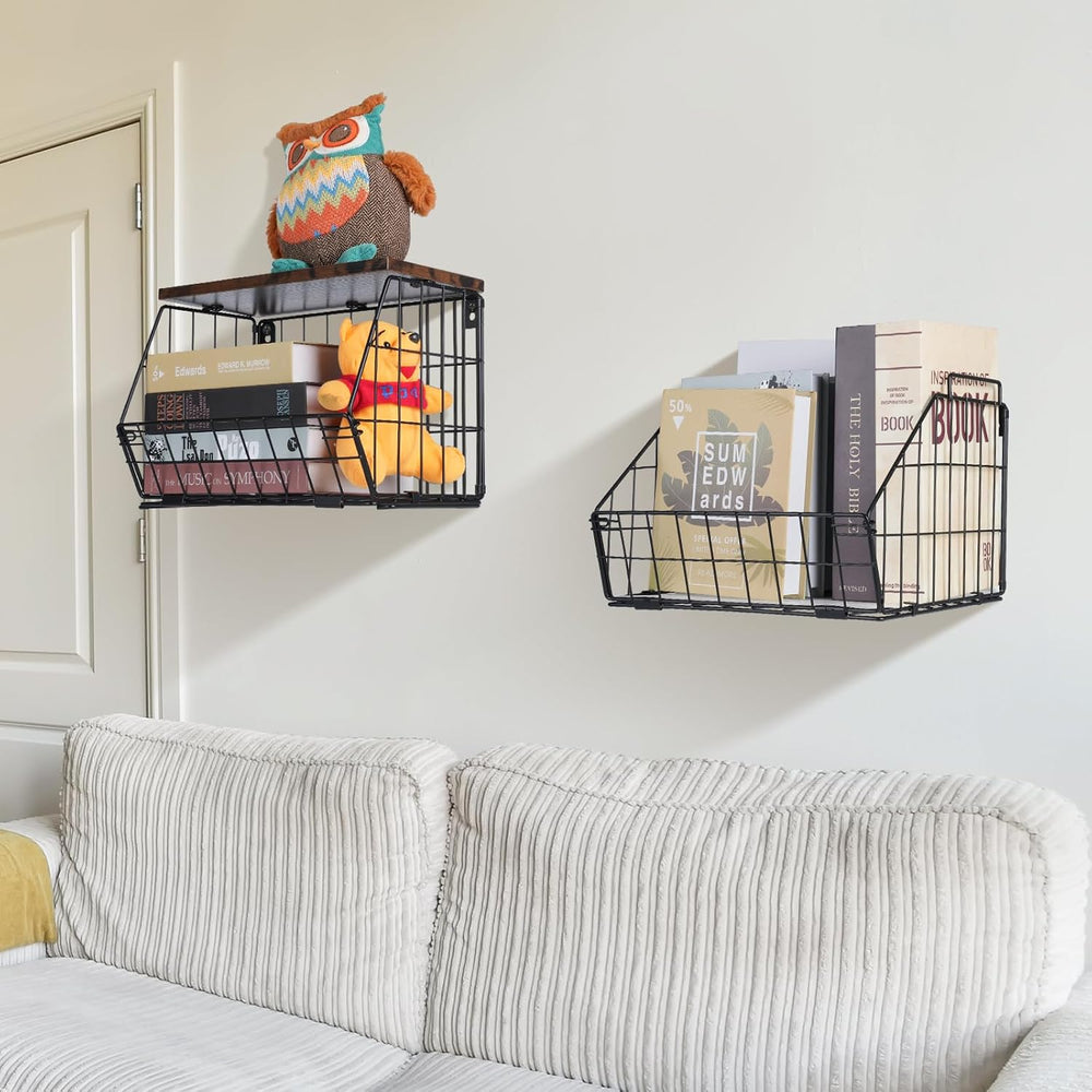 2 Tier Stackable Wall Mounted Hanging Basket, Fruit Basket for Kitchen Counte...