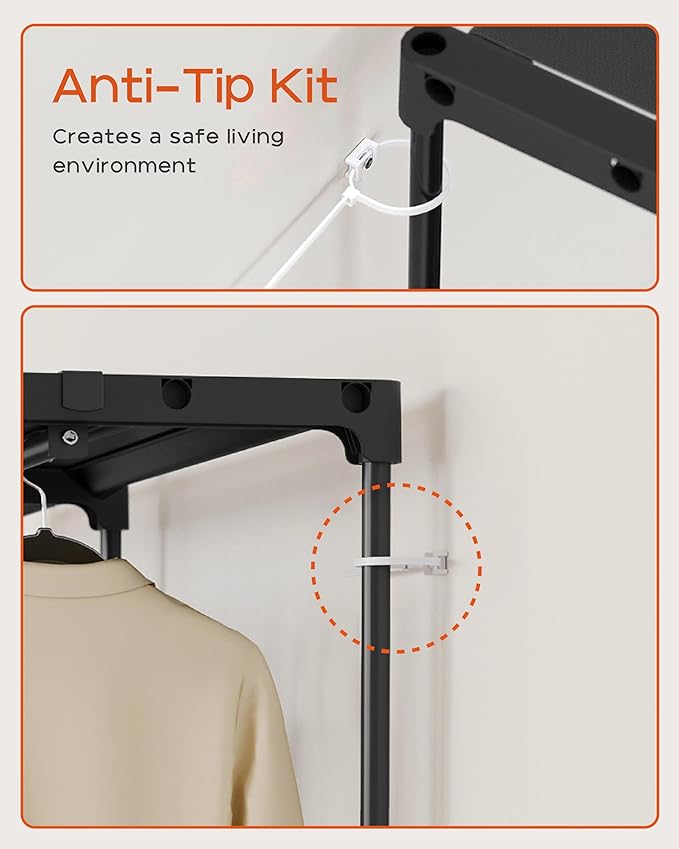 Clothes Rack, Portable Closet, 80.7 Inch Extra Large Capacity Wardrobe Closet