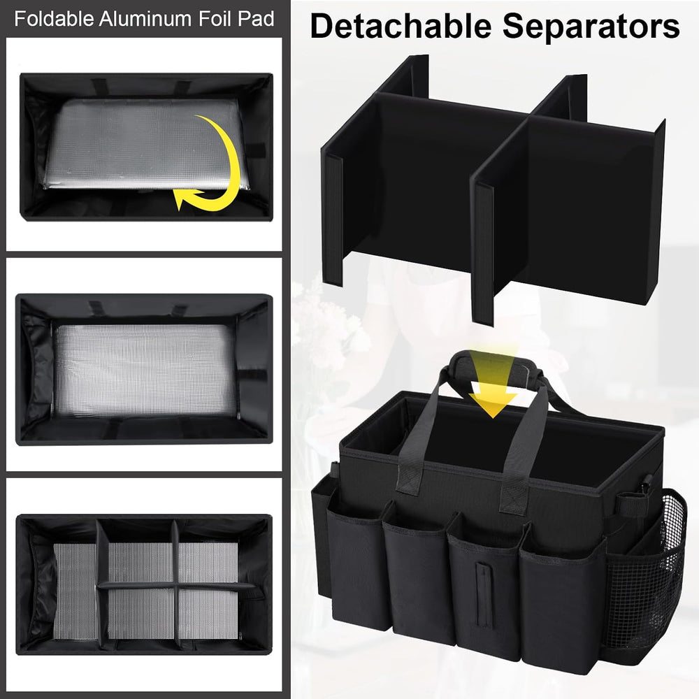 Wearable Large Cleaning Caddy Bag for Housekeepers (Black)