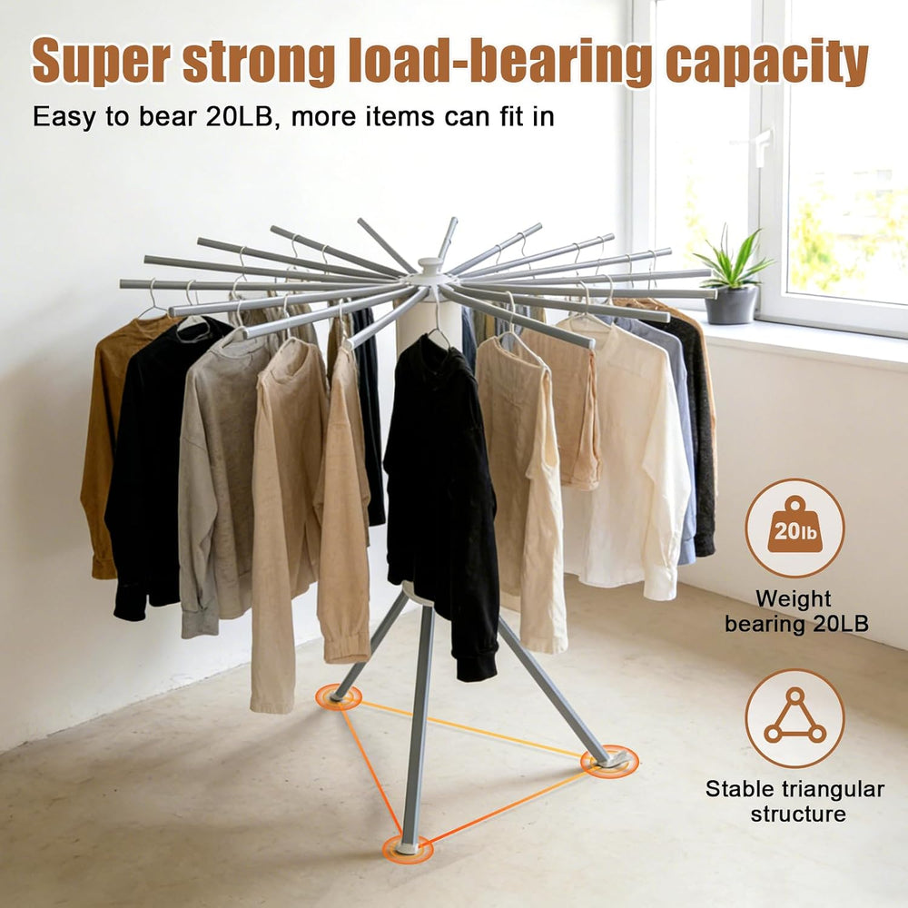 Clothes Drying Rack Tripod, Large Capacity Portable Laundry Drying Rack, Spac...