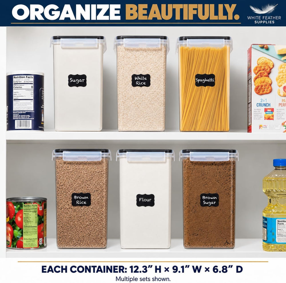 2 PC (8.5L/ 287 Oz) Extra Large Flour Sugar Storage Containers with Lids